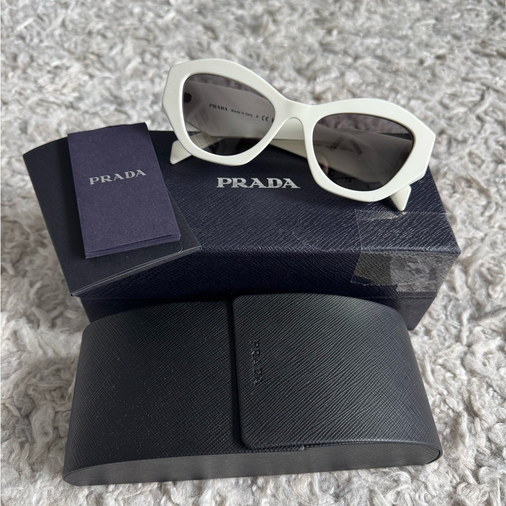 Prada Ivory Cat-Eye Sunglasses